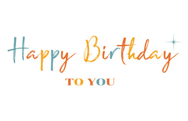 Happy Birthday text card  vector.