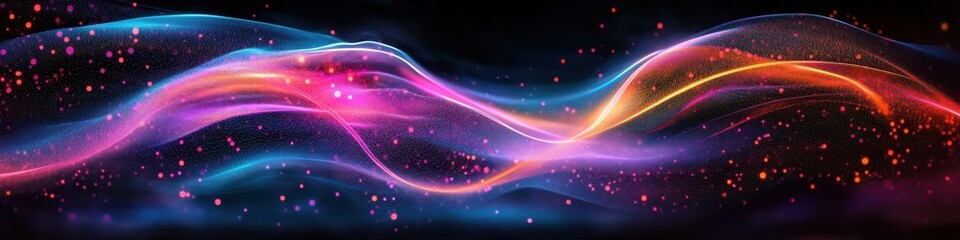 Fototapeta premium Cosmic nebula, vibrant pink and purple swirls, starry night sky, celestial waves, ethereal space, galactic clouds, deep space, colorful cosmic dust, astronomical phenomenon, interstellar beauty, dream