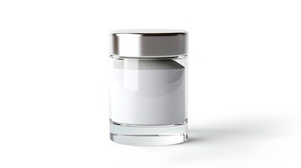 A classic clear glass jar on the beautifull empty background