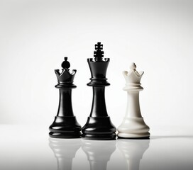 Simple Black and White Chess Pieces