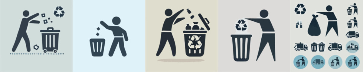 vector collection of someone throwing rubbish in its place