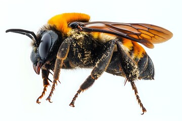 Magnified View of a Bee: A Detailed Close-Up