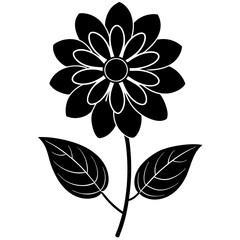 black and white flowers silhouette