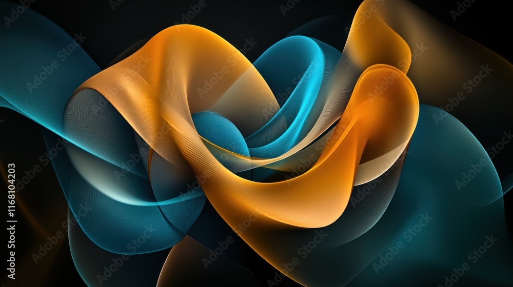 Aufkleber dynamic abstract art digital space graphic design colorful waves close-up view creativity unleashed