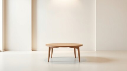 Simple Wooden Table in a Minimalist Room Setting