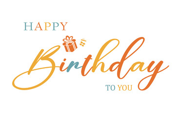 Happy Birthday text card  vector.