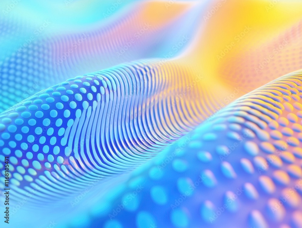 Poster abstract colorful wave patterns with dotted textures in vibrant gradient hues