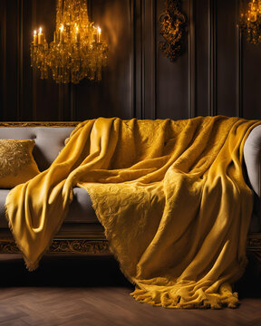luxury fleece blanket, embossed fleece blanket, king-size blanket, plush blanket, gold fleece blanket, luxury home decor, gold blanket, cozy fleece throw, soft fleece blanket, plush bedspread, king-si
