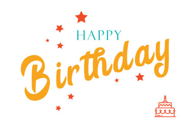 Happy Birthday text card  vector.