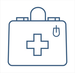 Medical bag Icon Vector Illustration on the white background, Medical emergency equipment, First aid icon.