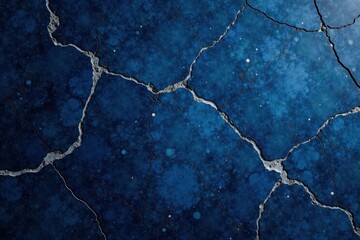 Obraz premium Deep indigo, aged marble; vintage crackle effect , floor, crackle, design