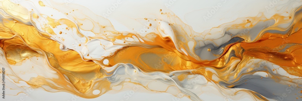 Poster elegant white and gold marble texture with smooth flowing patterns for backgrounds and design projec