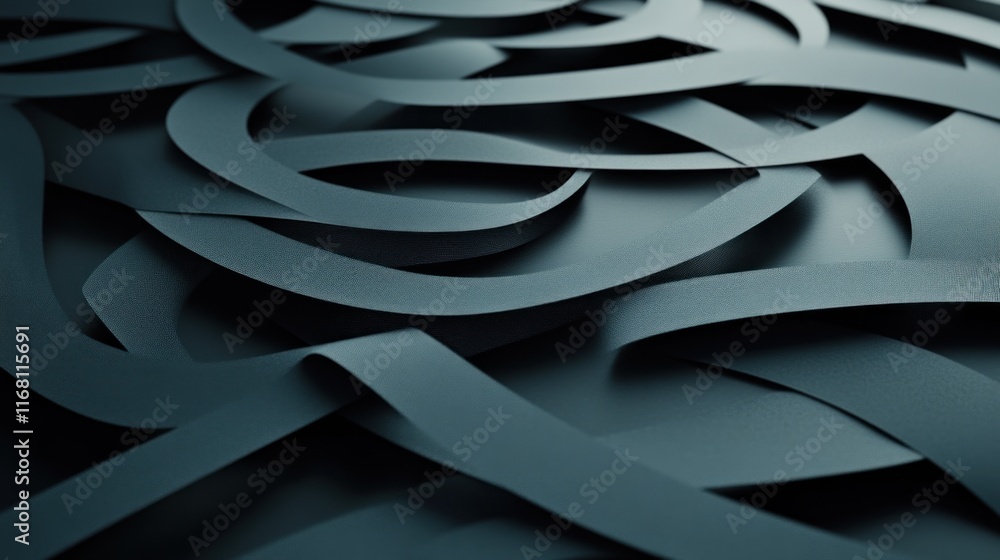 Aufkleber dynamic curved patterns abstract art digital design contemporary space close-up view visual aestheti
