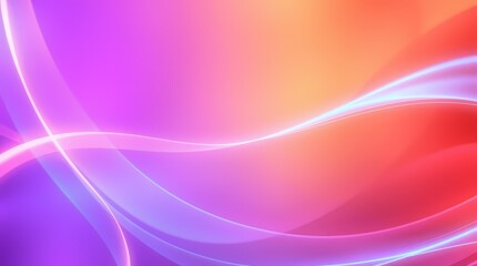 Fototapeta premium Soft flowing lines in pink, purple, and orange gradient