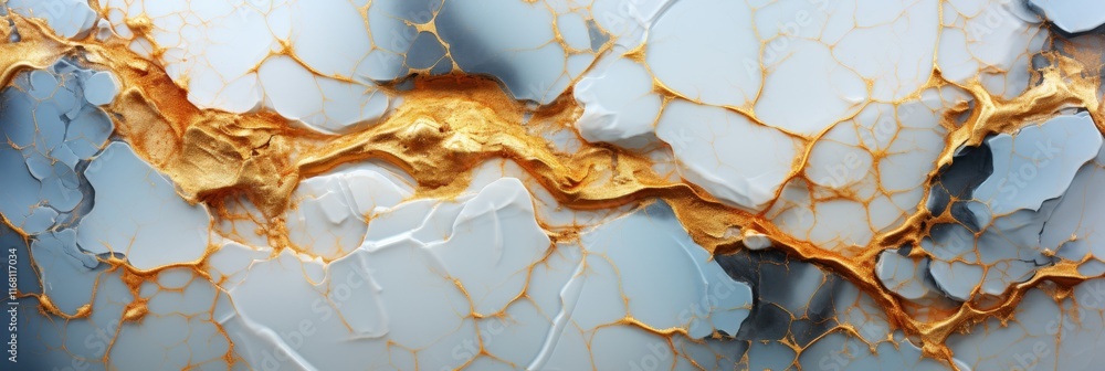 Poster elegant white and gold marble texture with intricate patterns ideal for backgrounds in design projec