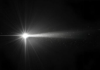Luminous Celestial Event: A Glimmering Light Beam Across the Dark Void