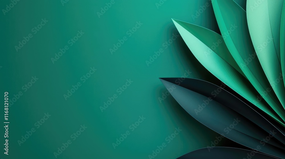 Aufkleber burst abstract background idea. vibrant green leaves creating a striking abstract design on a tranqu