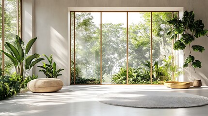 Serene indoor garden modern home interior design tranquil space