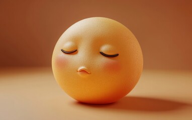 Fototapeta premium 3d emoji with eyes closed and a kissing face.