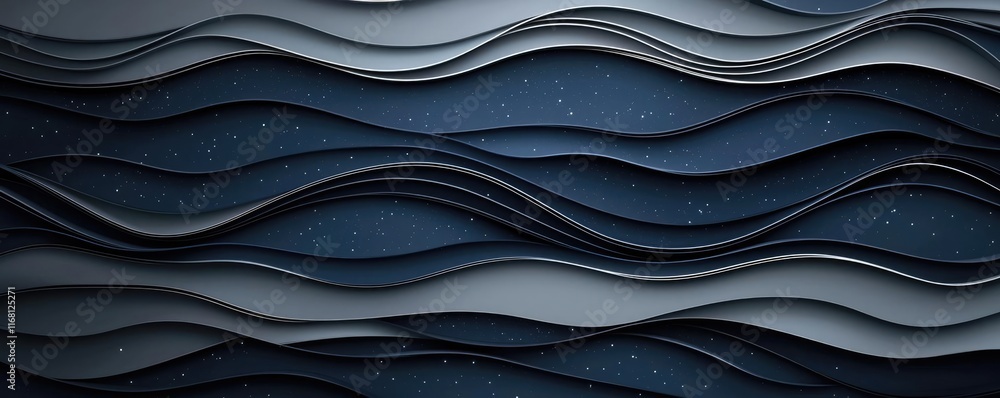 Poster Galaxy abstract background idea. An abstract wave pattern created with layered shapes in dark and light tones.