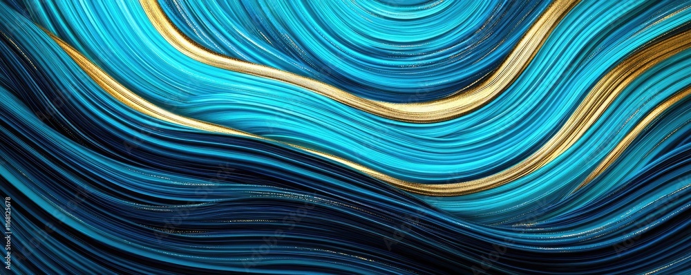 Poster galaxy abstract background idea. abstract wavy patterns in vibrant blue and gold tones create an art