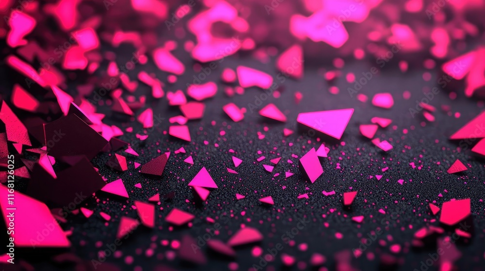 Poster burst abstract background idea. colorful fragments on a dark surface create a vibrant and abstract v