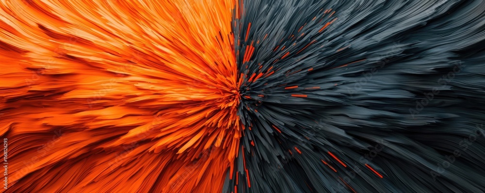 Poster burst abstract background idea. dynamic abstract composition showcasing vibrant orange and black int