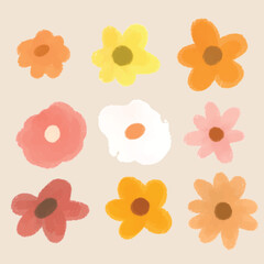 various flower clipart set