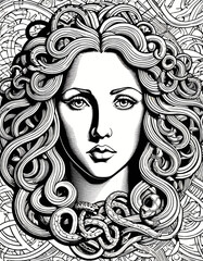 a portrait of meduza in Greek mythology