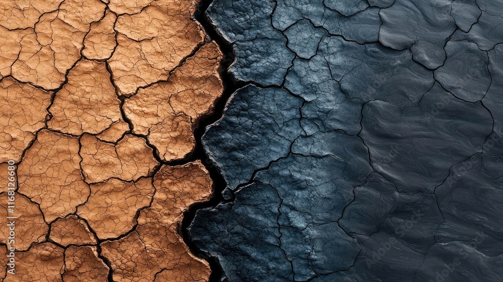 Poster grungy abstract background concept. stunning close-up of contrasting textures between dry earth and 