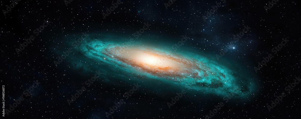Poster galaxy abstract background idea. a stunning view of a colorful galaxy illuminated against the dark c