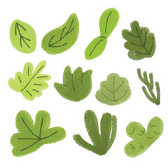 various green plants and leaf clipart