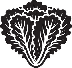 Lettuce leaf plant silhouette vector illustration isolated on a white background