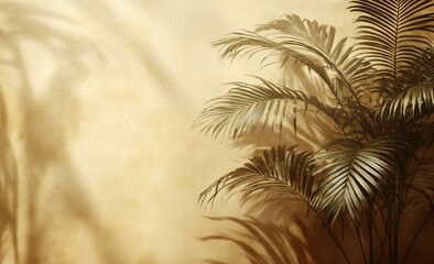 Tropical Plants and Sunset, Artistic Rendering