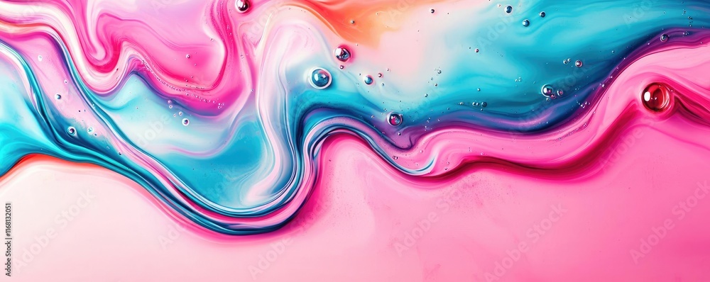 Aufkleber grungy abstract background concept. vibrant fluid abstract design with pink and blue swirls and bubb