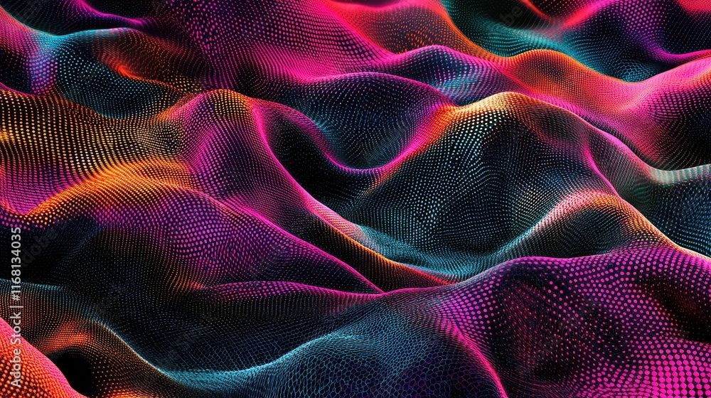 Poster abstract futuristic glowing ai neural networks with vibrant light effects and interconnected pattern