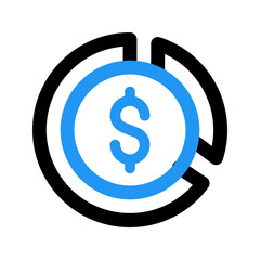 Obraz premium budgeting line color icon