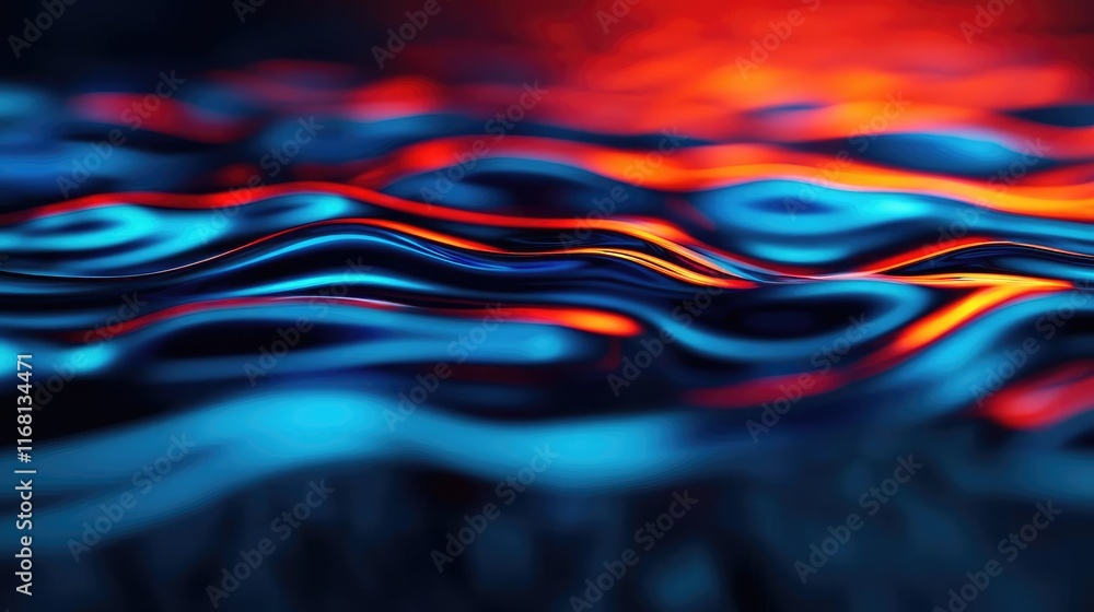 Poster grungy abstract background concept. rippling water surface reflecting vibrant colors, creating a mes