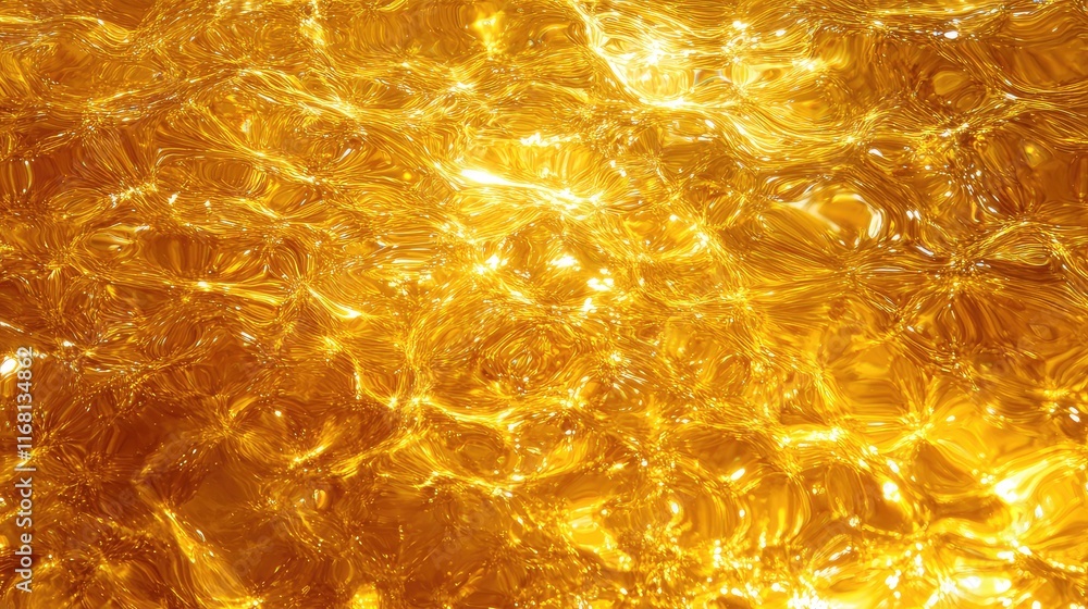 Aufkleber abstract shot of rippling water on a reflective surface, forming wave patterns with light reflection