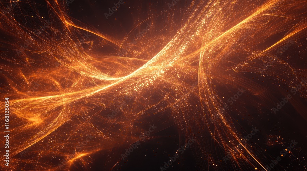 Poster ai-inspired abstract background featuring dynamic flowing lines, soft focus lighting effects, and sm