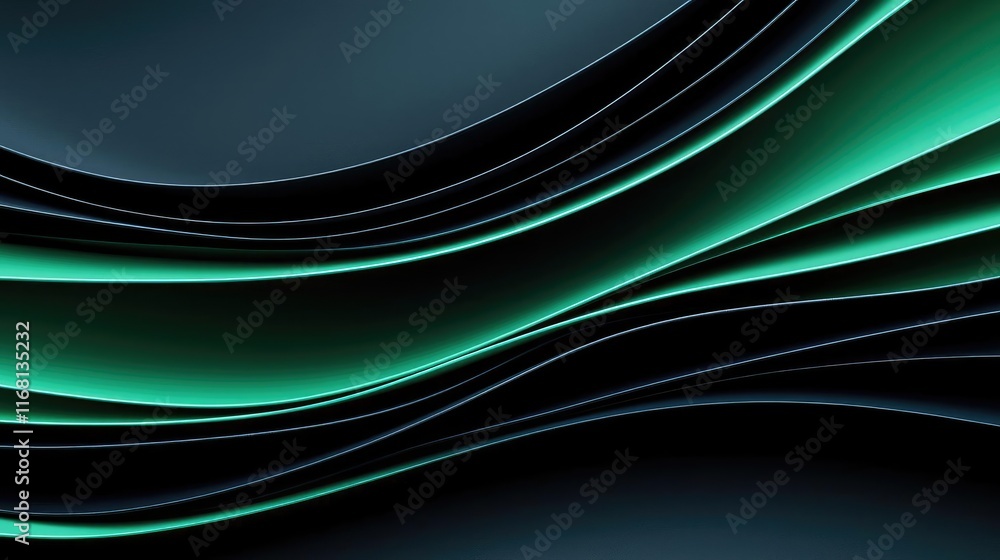 Aufkleber burst abstract background idea. abstract wavy lines in green and black create a modern, calming back