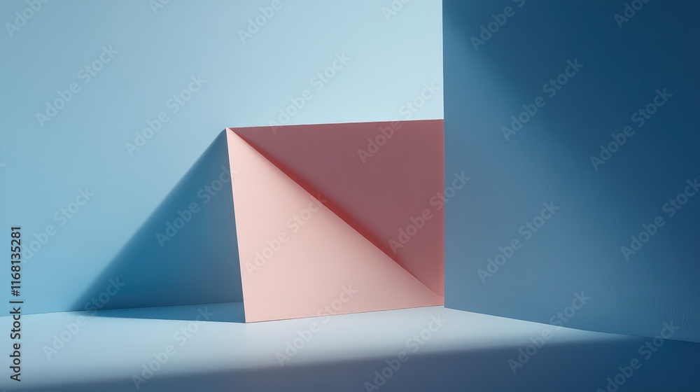 Poster a blank card elegantly displayed on a pastel background with an envelope slightly opened beside it, 