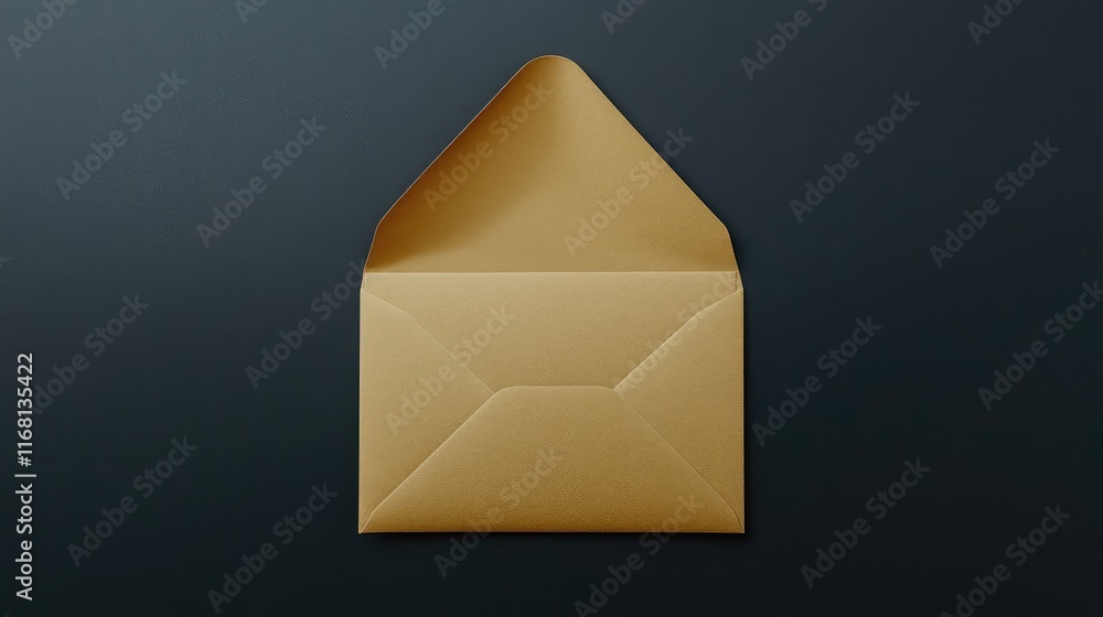 Poster a blank card partially emerging from an envelope on a modern gradient background, perfect for design