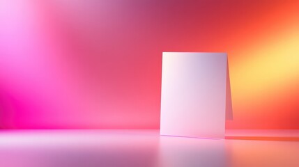 A blank card partially emerging from an envelope on a modern gradient background, perfect for design showcase