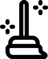UI Mop Vector Icon Illustration. Line Style