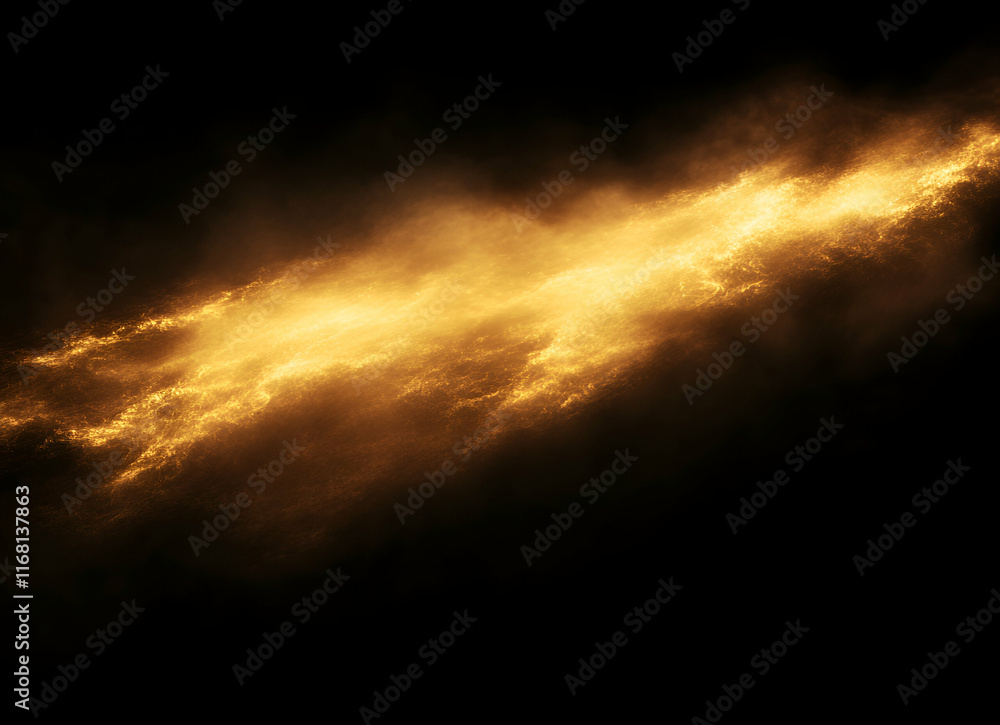 Poster golden celestial river: a breathtaking view of a luminous celestial river flowing across a dark canv