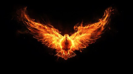 Fiery Phoenix: A Blazing Avian Spectacle