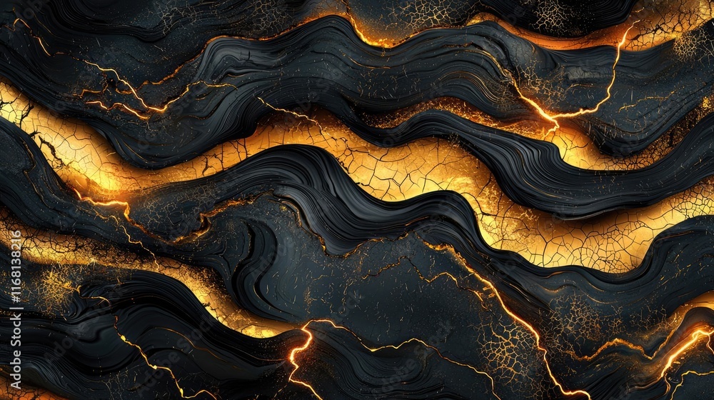 Poster grungy abstract background concept. elegant abstract texture with golden and black waves, perfect fo