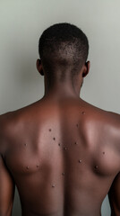 Naklejka premium Mpox virus symptoms monkeypox. Early skin symptoms of monkeypox featuring raised bumps on the skin.