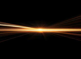 Golden Light Streaks Across Dark Background: Abstract Digital Art